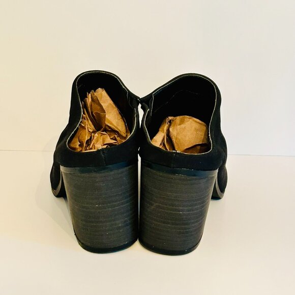 Lane Bryant Peep Toe Chunky Block Heel Mule in Onyx Size 10W - Picture 4 of 7